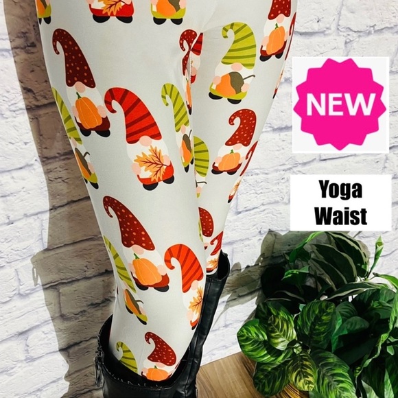 🍁🎃🍂 FALL GNOME PUMPKIN LEAVES LEGGINGS Women’s TC Tall & Curvy 14-22 XXL 1X 2X - Picture 8 of 14